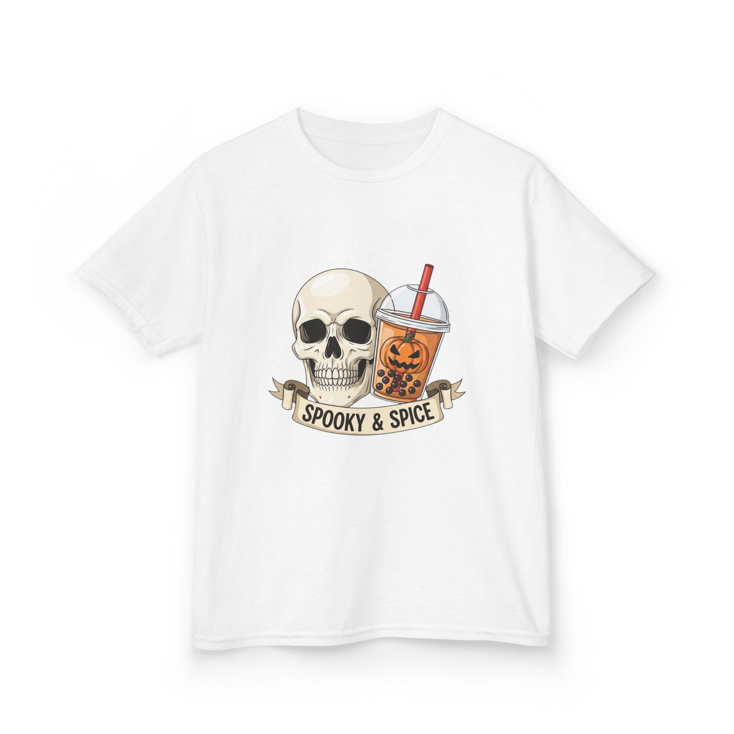 Kids Spooky & Spice Tee – Halloween T-Shirt, Skull Design, Fun Kids Apparel, Trick or Treat Shirt, Unique Gift Idea