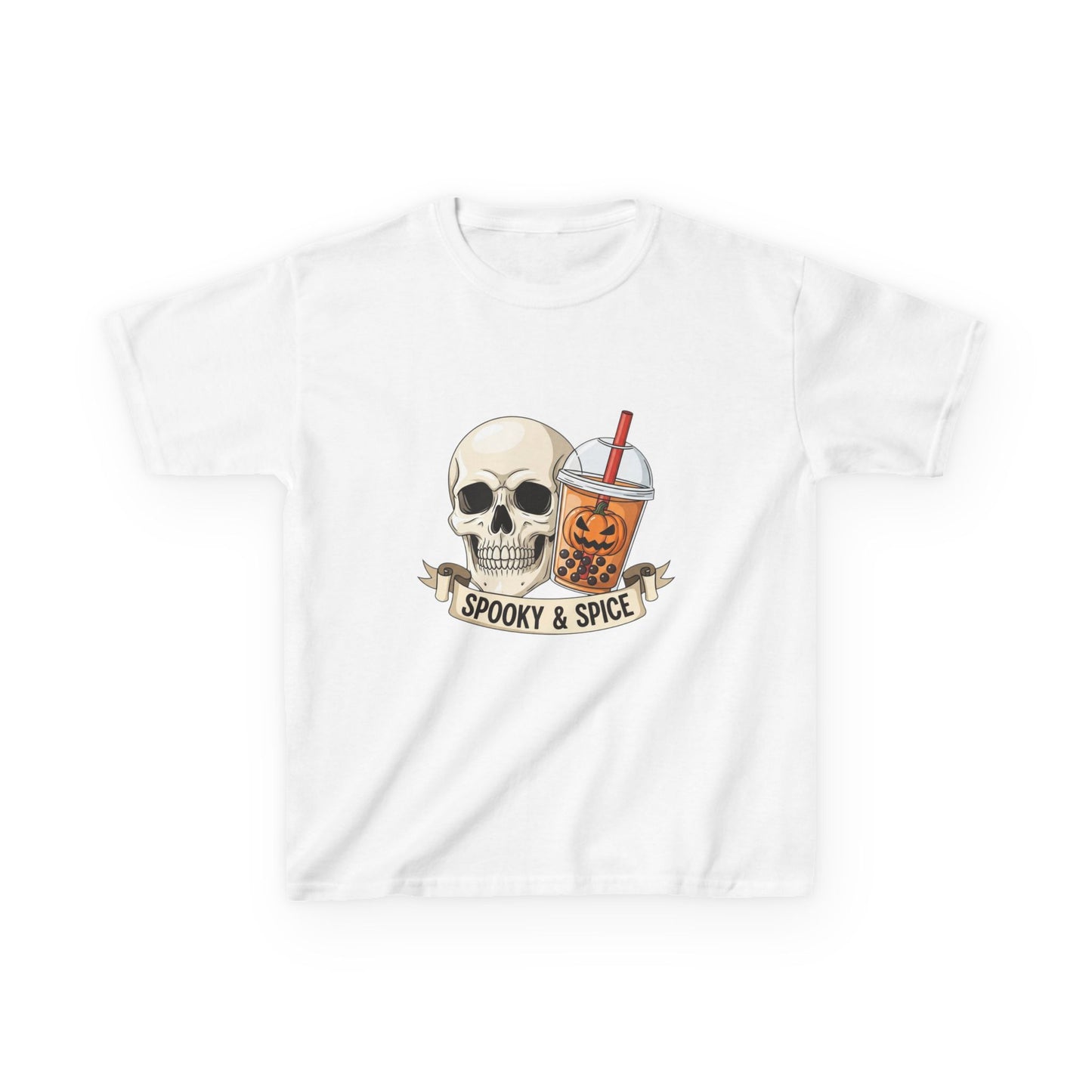 Kids Spooky & Spice Tee – Halloween T-Shirt, Skull Design, Fun Kids Apparel, Trick or Treat Shirt, Unique Gift Idea