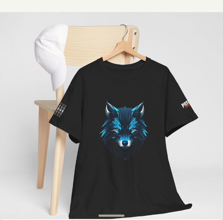 Wolf Graphic Tee, Unisex Heavy Cotton Tee, Casual Wear, Gift for Nature Lovers, Cool Print Shirt, Perfect for Outdoor Adventures