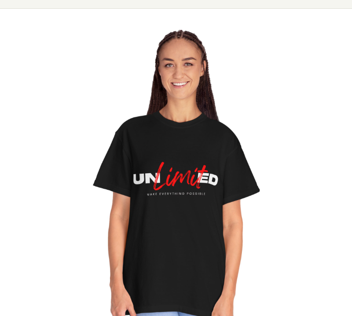 Limit Unisex Garment-Dyed T-shirt, Inspirational Tee, Casual Wear, Motivational Shirt, Gift for Dreamers, Everyday Comfort