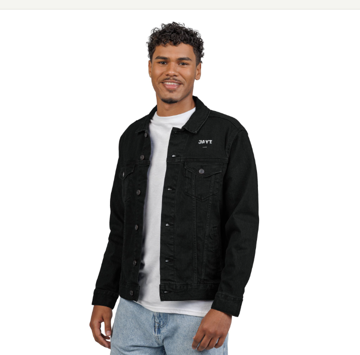 Trendy Embroidered Denim Jacket for Hustlers, Stylish Black Jacket, Unisex Fashion, Casual Outfit, Gift for Him/Her, Everyday Wear