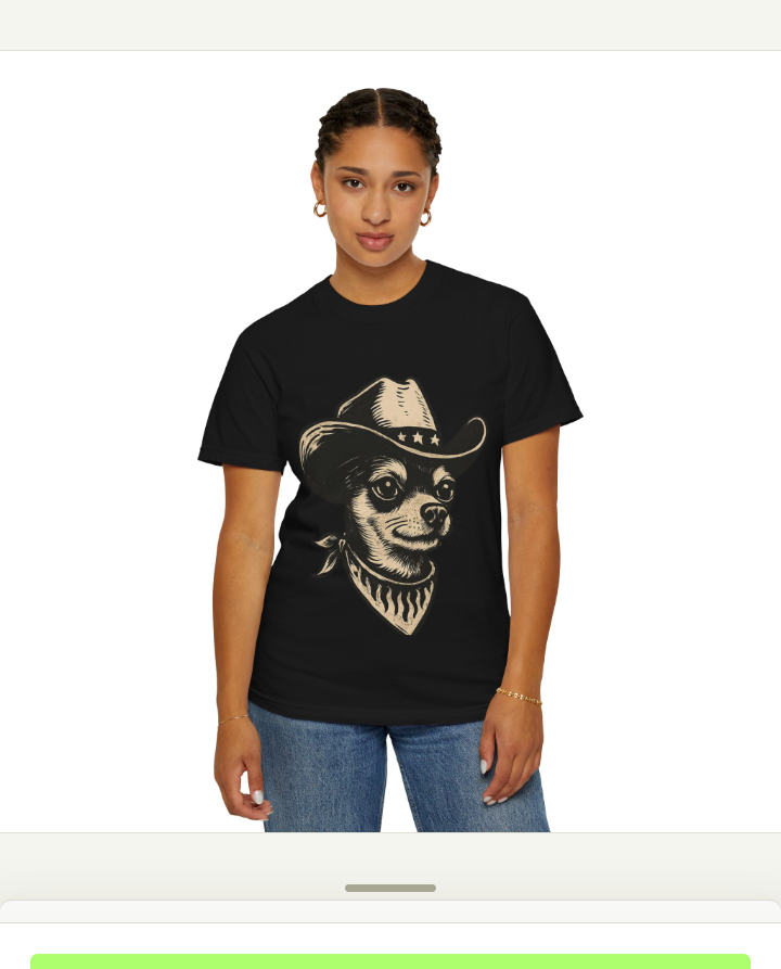 Cowboy Dog T-Shirt - Unisex Garment-Dyed Tee, Cute Pet Apparel, Animal Lover Gift, Casual Wear, Birthday, Holiday