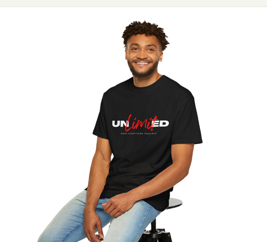 Limit Unisex Garment-Dyed T-shirt, Inspirational Tee, Casual Wear, Motivational Shirt, Gift for Dreamers, Everyday Comfort