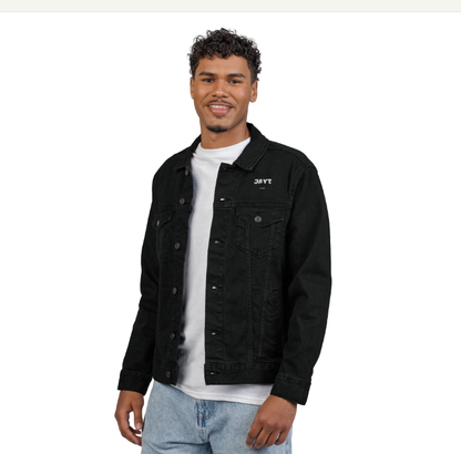 Trendy Embroidered Denim Jacket for Hustlers, Stylish Black Jacket, Unisex Fashion, Casual Outfit, Gift for Him/Her, Everyday Wear
