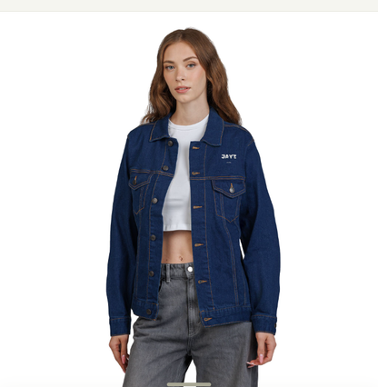 Trendy Embroidered Denim Jacket for Hustlers, Stylish Black Jacket, Unisex Fashion, Casual Outfit, Gift for Him/Her, Everyday Wear